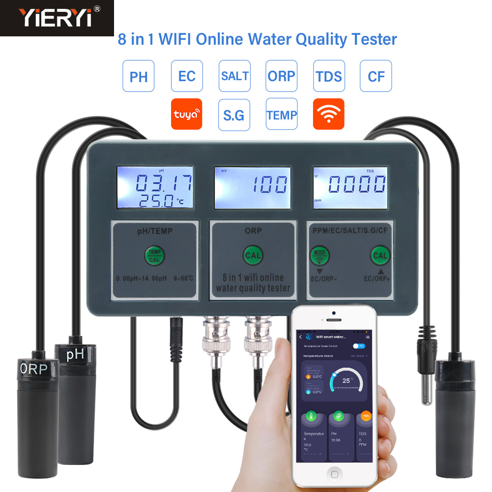 Ph Meter Digital Water Tester - واي فاي تويا الذكية مقياس درجة
