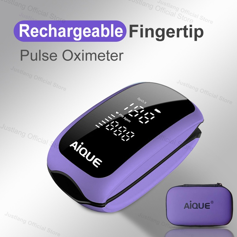 Pulse Oximeter Fingertip Rechargeable - AiQUE الأرجواني قابلة للشحن مقياس التأكسج