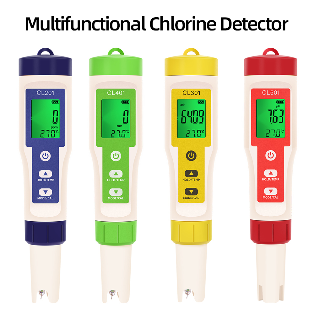 Ph Meter Digital Water Tester - PH/CL2/H2/ORP/مقياس الحرارة كاشف الكلور الرقمي جهاز