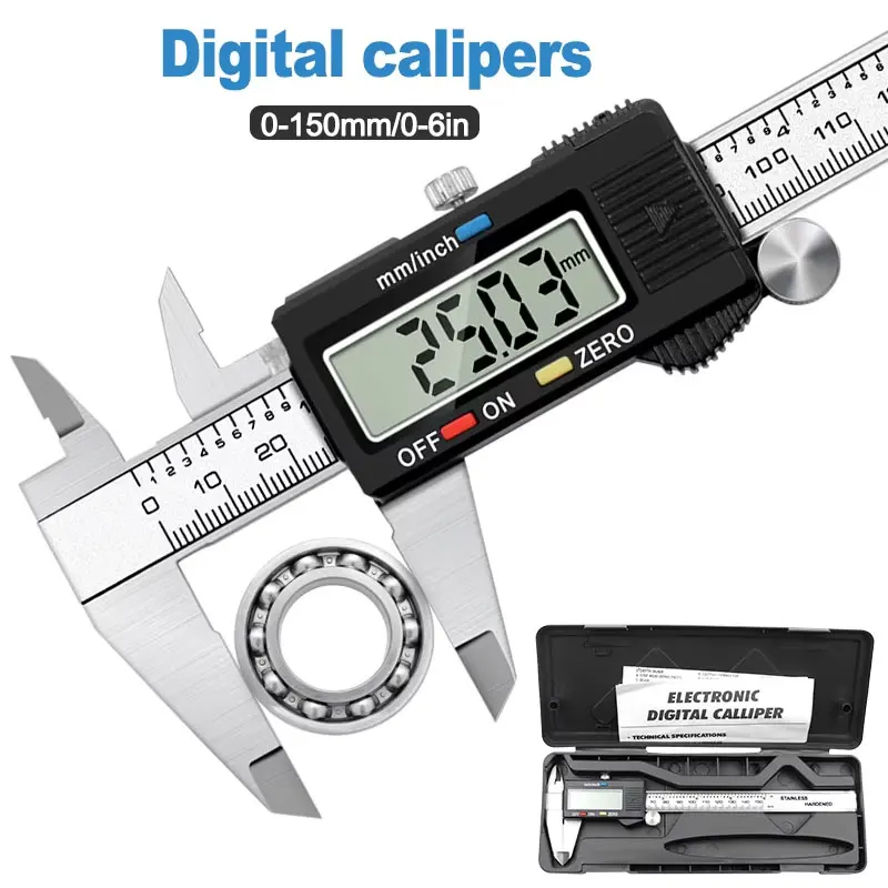 Digital Caliper 150Mm Stainless Steel - فرجار رقمي عالي الدقة - مقياس