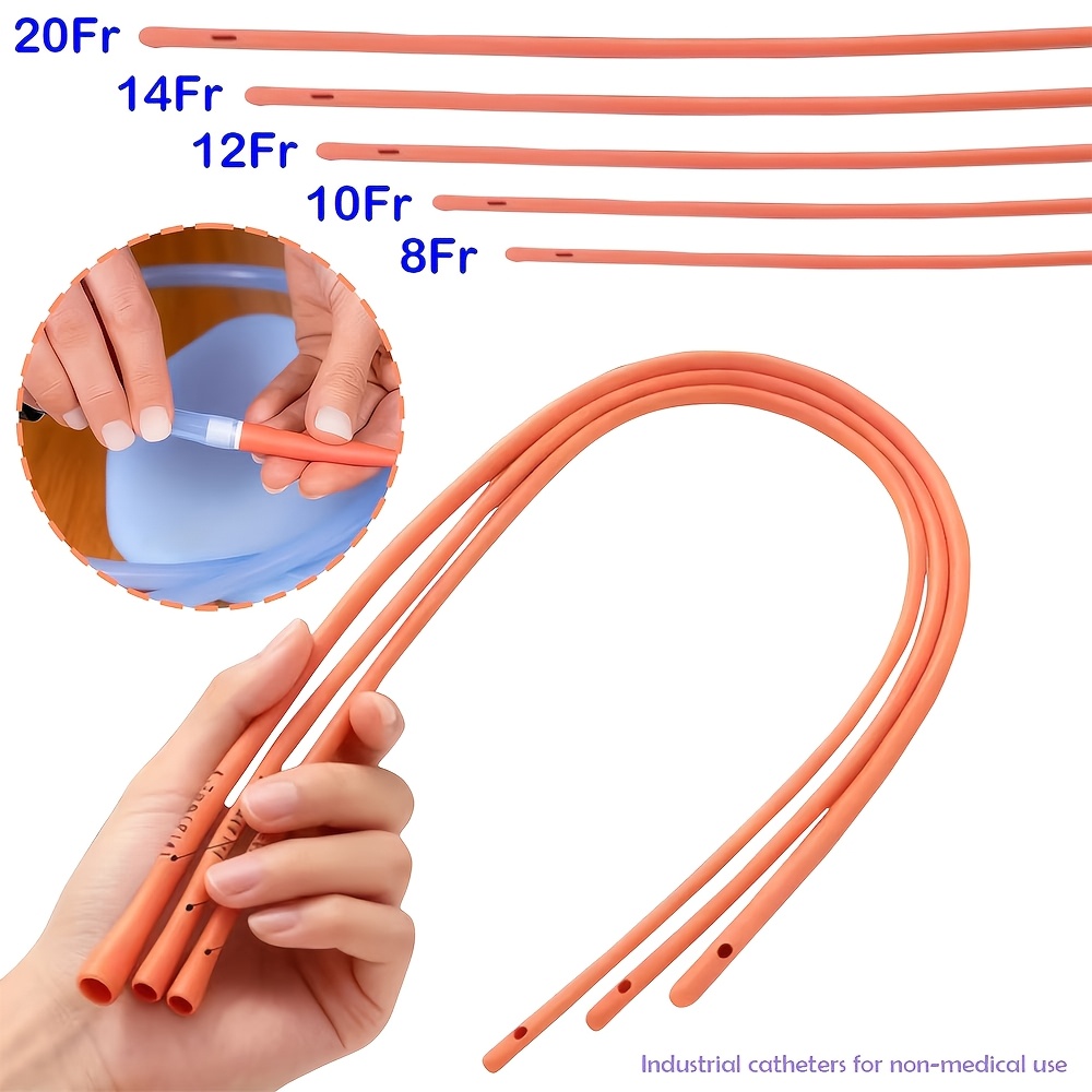 Lab Equipment - أنابيب مطاطية مرنة حمراء مقاس 8Fr/10Fr/12Fr/14Fr/20Fr،