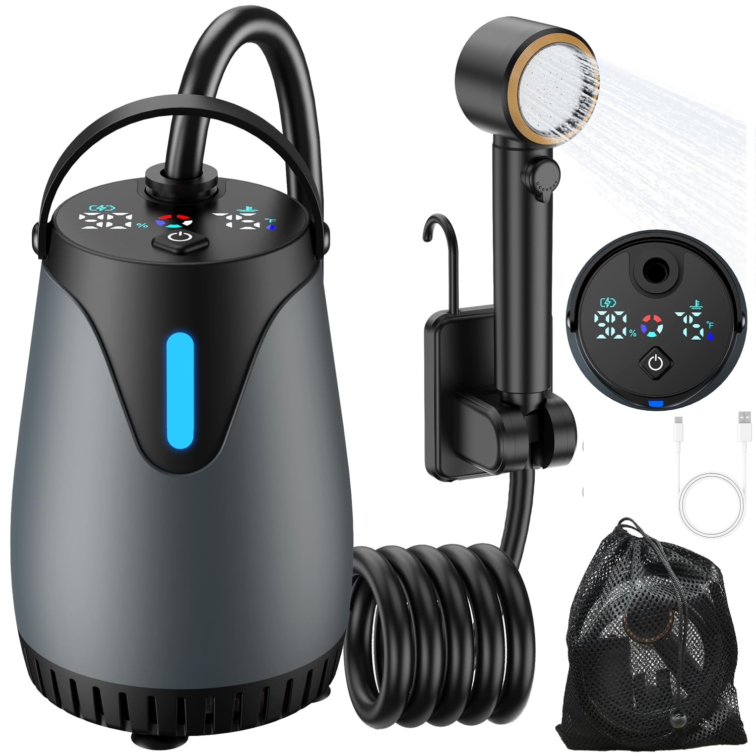 Vacuum Chamber Kit With Pump - دش محمول للتخييم بسعة 8000 مللي