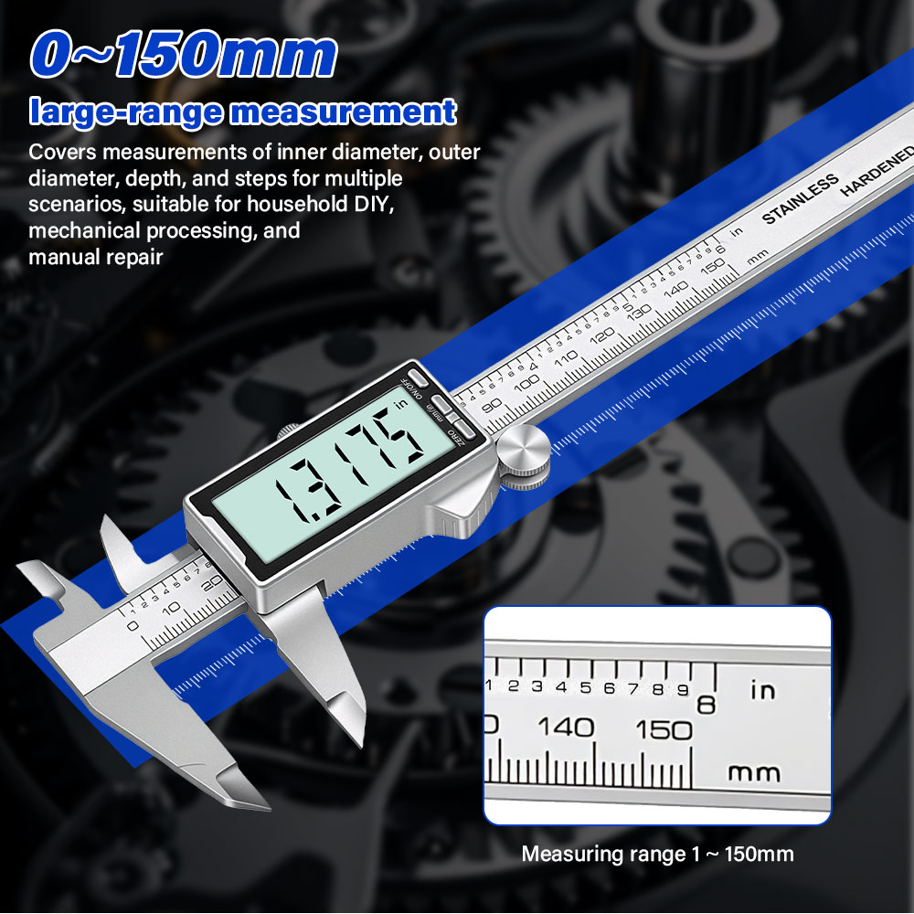 Digital Caliper 150Mm Stainless Steel - فرجار رقمي جديد من الفولاذ المقاوم