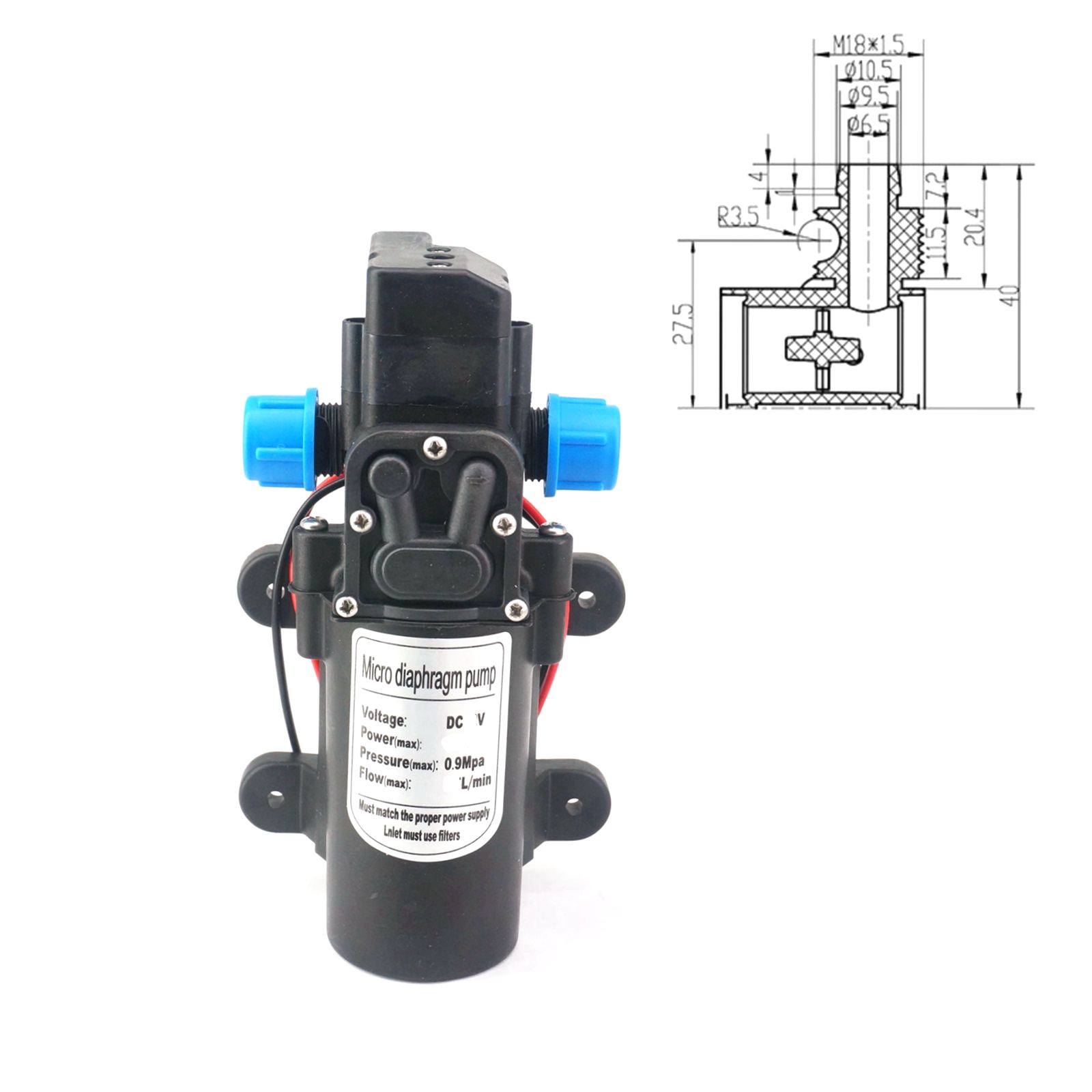 12 فولت/24VDC 15 واط/30 واط/60 - مراجعة Mini Peristaltic Pump 12V وسعره