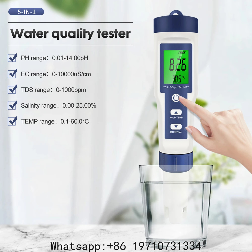 جهاز قياس رقمي 5 في 1 لقياس در - مراجعة Ph Meter Digital Water Tester وسعره
