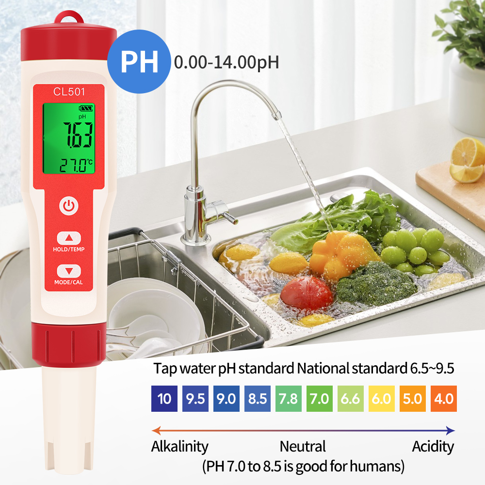 PH/CL2/H2/ORP/مقياس الحرارة كا - مراجعة Ph Meter Digital Water Tester وسعره