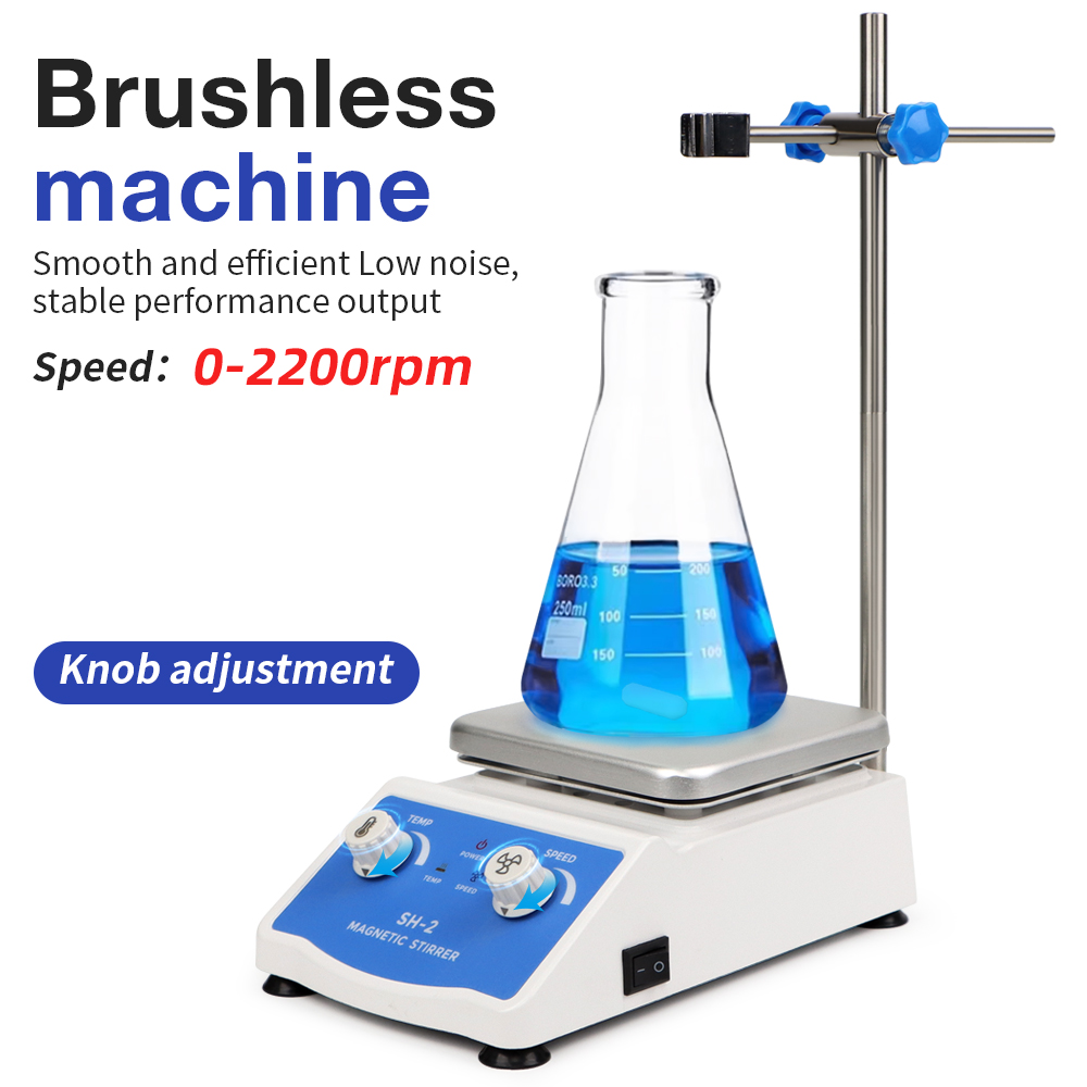 SH-2 التدفئة محرك مغناطيسي 200 - مراجعة Lab Magnetic Stirrer Hot Plate وسعره