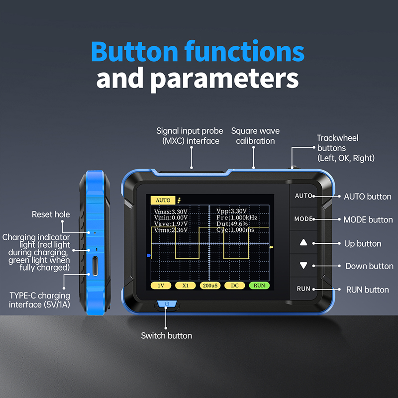جهاز رسم الذبذبات الرقمي الصغي - مراجعة Fnirsi Digital Oscilloscope Handheld وسعره