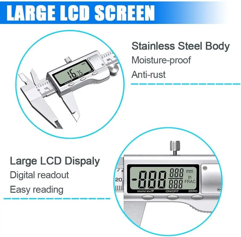 فرجار إلكتروني دقيق 6 بوصات، م - مراجعة Digital Caliper 150Mm Stainless Steel وسعره