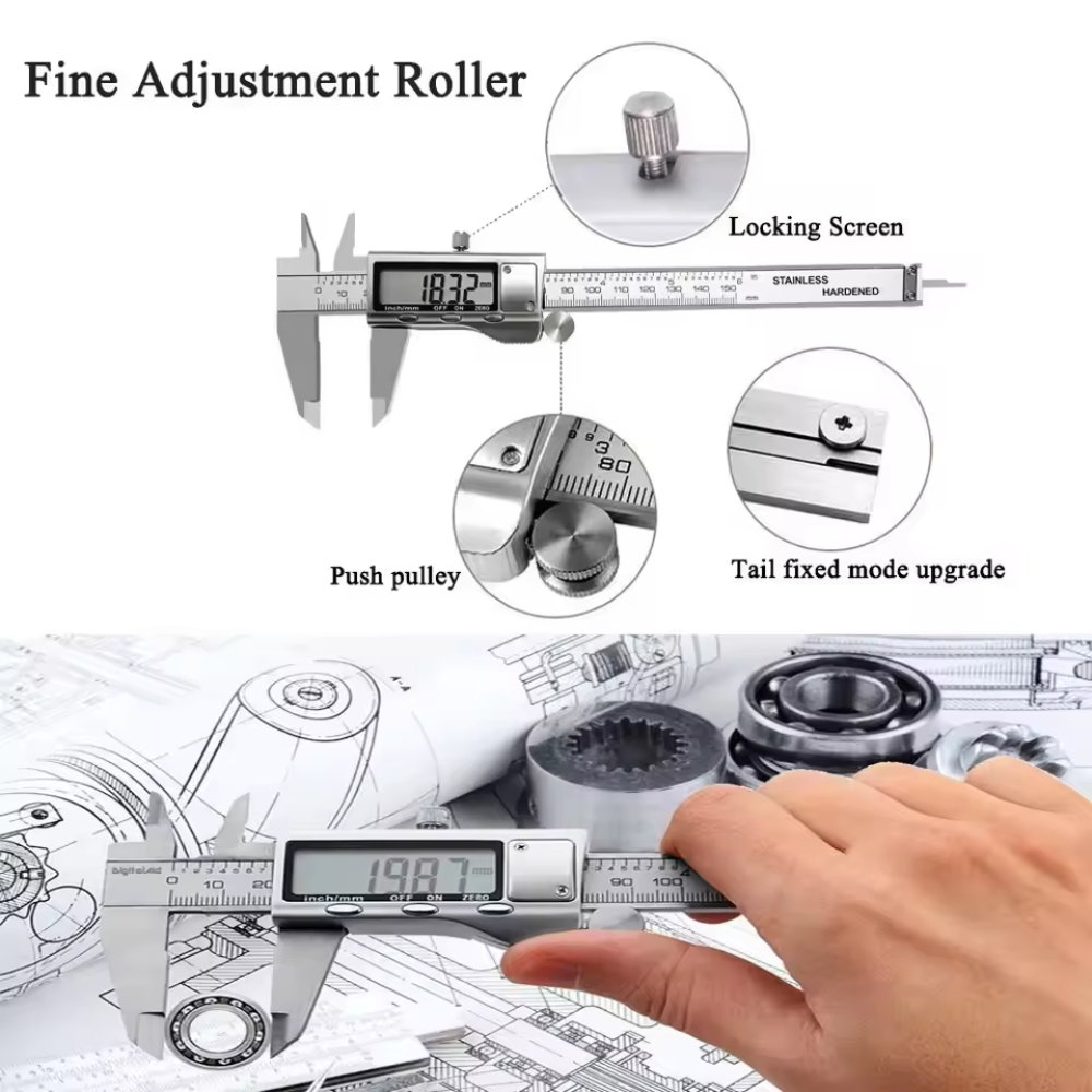 فرجار إلكتروني دقيق 6 بوصات، م - مراجعة Digital Caliper 150Mm Stainless Steel وسعره