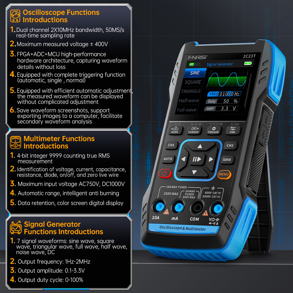 جهاز راسم ذبذبات رقمي 3 في 1 ط - مراجعة Fnirsi Digital Oscilloscope Handheld وسعره