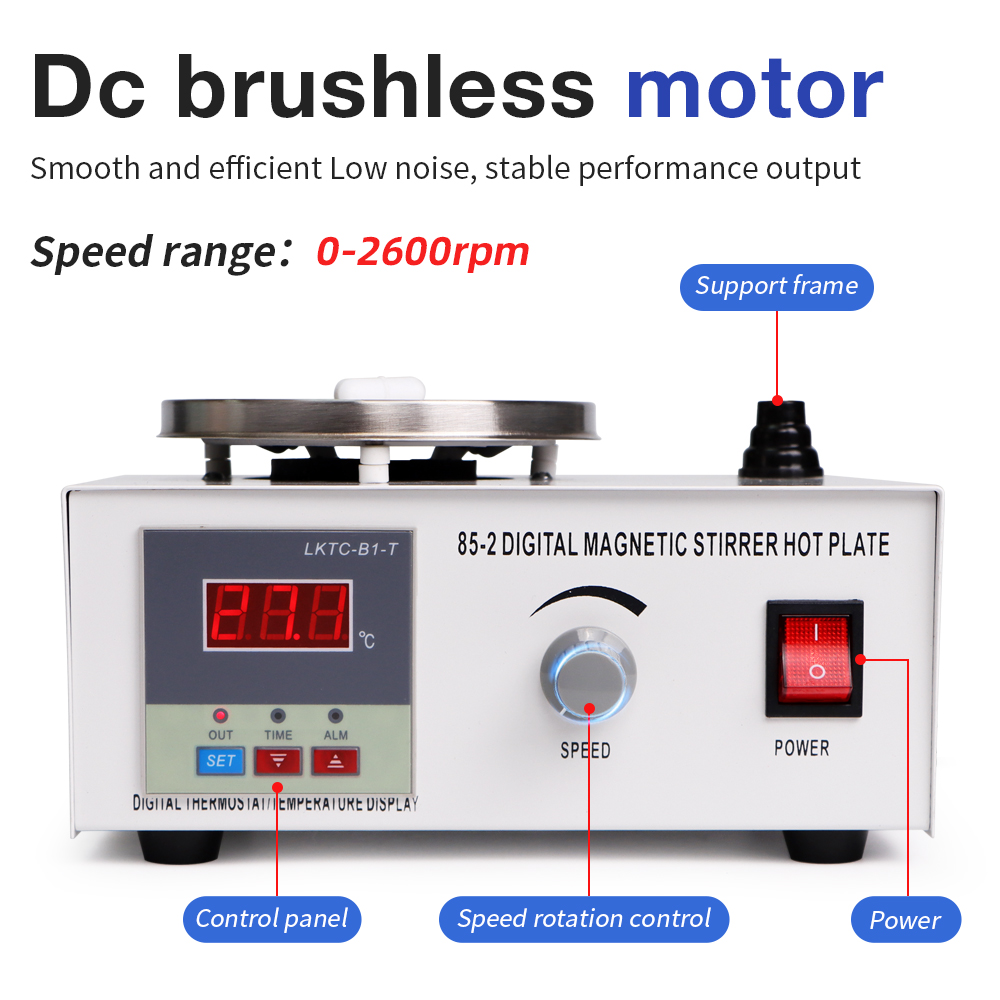 1L موقد محرك مغناطيسي 85-2 درج - مراجعة Lab Magnetic Stirrer Hot Plate وسعره